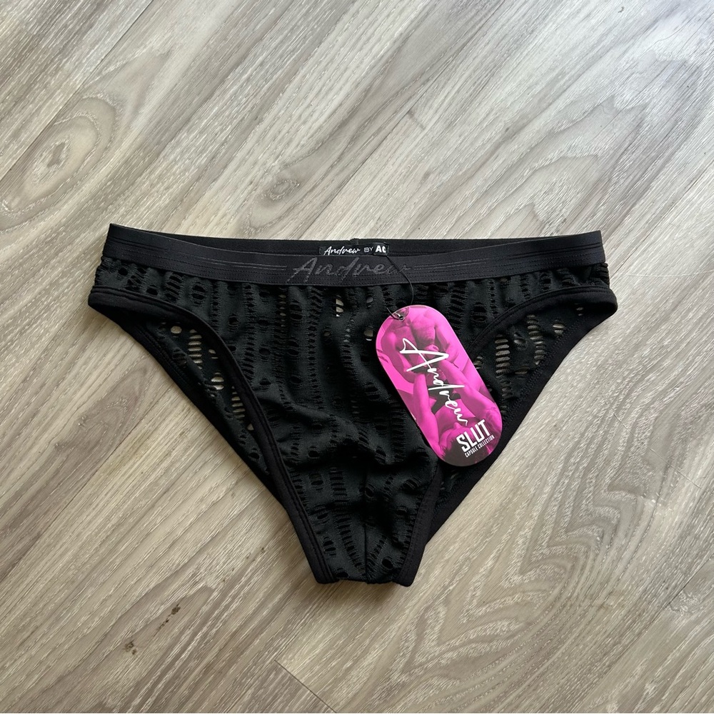 Capsule Mesh Lace Brief in Black (Medium) - Picture 5 of 16
